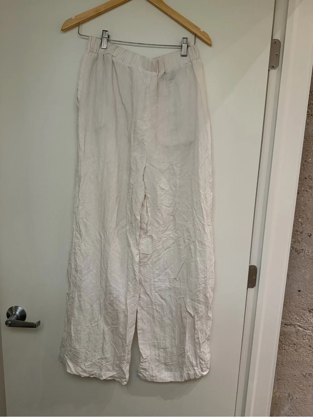 Zara WRINKLED EFFECT WIDE LEG PANTS - Picture 4 of 5